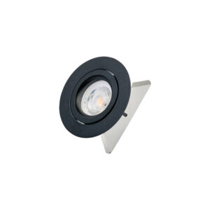 Set LED GU10, 3000K, schwarz-matt 80mm