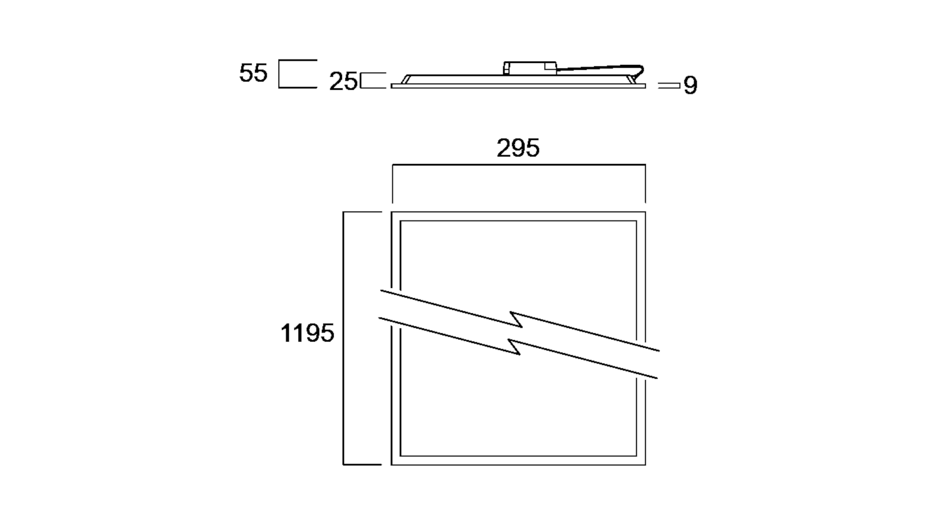 Start_Panel_295x1195x25mm_Line_drawings