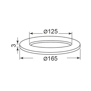 Ringadapter aus PVC weiss 125/165x3mm