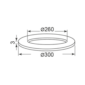 Ringadapter aus PVC weiss 260/300x3mm